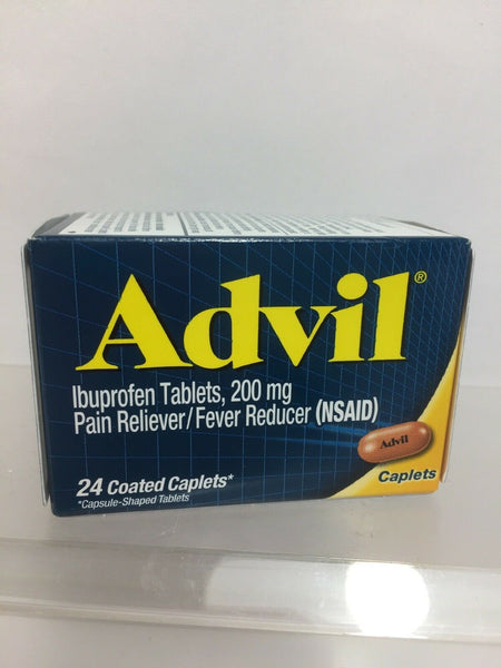Advil NSAID 200mg Pain Reliever Fever Reducer 24 Coated Caplets  9/21