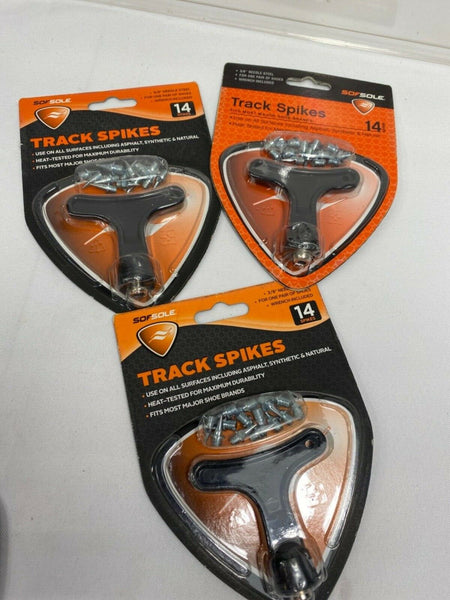 (3) Sof Sole 14 Track Spikes Needle Steel Wrench Included run *choose your size