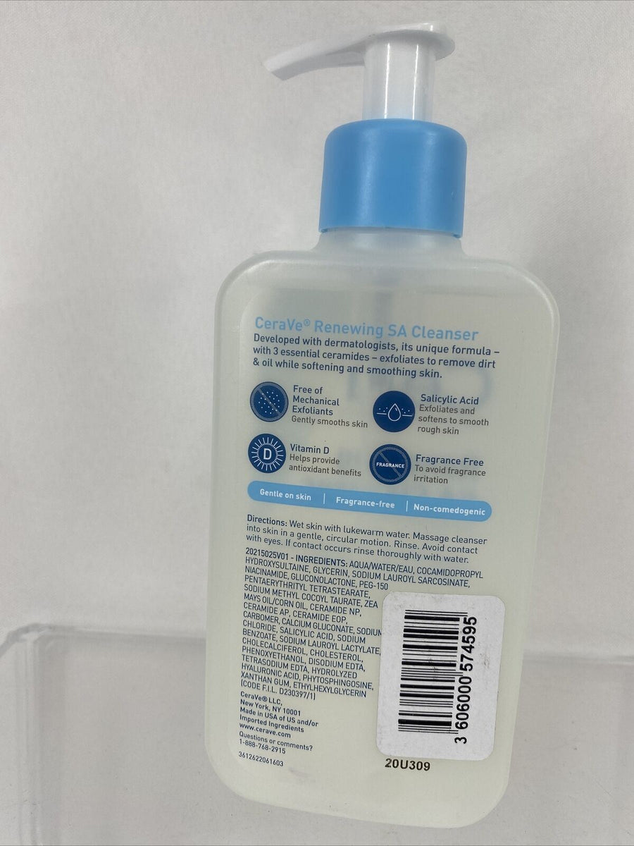 Cerave Sa Renewing Cleanser Normal Fragrance Free Exfoliate Smoothing Face Plant