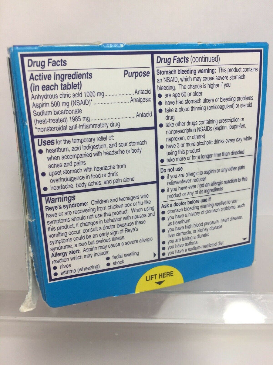 AlkaSeltzer Extra Strength Heartburn Upset Stomach 24 Effervescent Ta