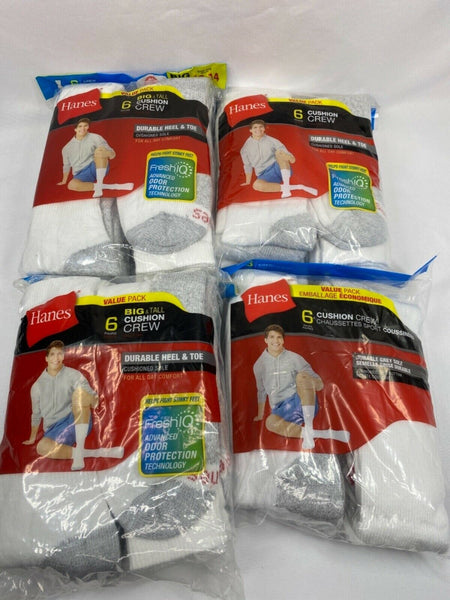 Hanes Men White Cushion Crew YOU CHOOSE SIZE Buy More & Save + Combine Shipping