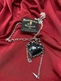 Alchemy P855 Witches Heart Necklace Gothic Pendant Black 21" Thorn IN HAND
