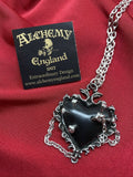 Alchemy P855 Witches Heart Necklace Gothic Pendant Black 21" Thorn IN HAND