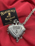 Alchemy P855 Witches Heart Necklace Gothic Pendant Black 21" Thorn IN HAND