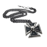 Alchemy Gothic P617  Black Knight's Cross Pendant Necklace