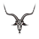 Alchemy Gothic P921 Baphometica Necklace Pendant Goat Skull Red Eyes IN HAND