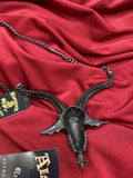 Alchemy Gothic P921 Baphometica Necklace Pendant Goat Skull Red Eyes IN HAND