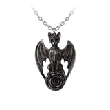 Alchemy Gothic P925 - Guardian of Soma Pendant Necklace Cat Rose Angel Wing