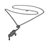 Alchemy Gothic P816  Cat Sith Pendant Necklace Black Red Crystal Eyes IN HAND