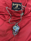 Alchemy Gothic P723 Heart of Cthulhu Pendant Necklace Crystal Pewter tentacles
