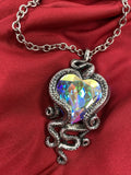 Alchemy Gothic P723 Heart of Cthulhu Pendant Necklace Crystal Pewter tentacles