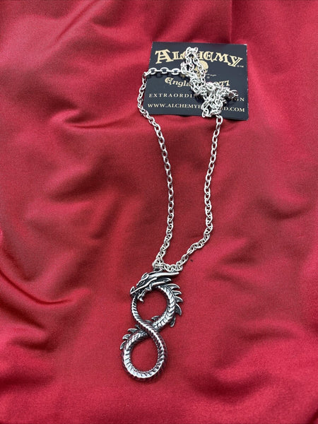 Alchemy P916 Infinity Dragon Pendant Necklace Gothic Pendant England IN HAND