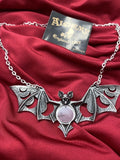 Alchemy Of England P922 Lunaeca Necklace Gothic Pendant Bat Moon Mirror IN HAND