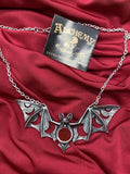 Alchemy Of England P922 Lunaeca Necklace Gothic Pendant Bat Moon Mirror IN HAND