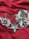 Alchemy Of England P922 Lunaeca Necklace Gothic Pendant Bat Moon Mirror IN HAND