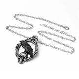 Alchemy Gothic Reflections Of Poe Pendant P919 Necklace Raven Mirror IN HAND