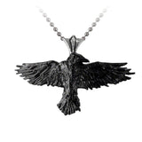 Alchemy Gothic P193  Black Raven Pendant Necklace Undead Wings Flight IN HAND