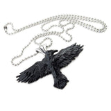 Alchemy Gothic P193  Black Raven Pendant Necklace Undead Wings Flight IN HAND
