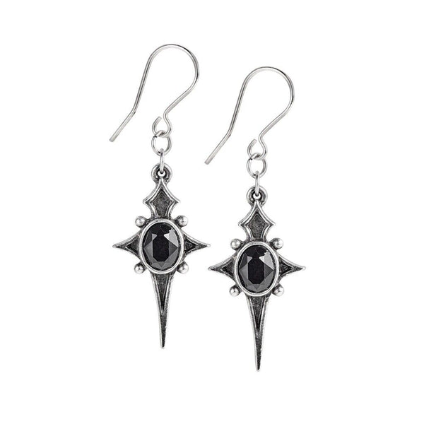 Alchemy Gothic E431 Sterne Leben Earrings Stars Of Life Cross Goddess Dropper