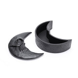 Alchemy Gothic V104B Skull Moon Box Matte Black Trinket Vault Jewelry Vanity 8”