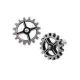 Alchemy Gothic E353 Industrilobe Earrings Studs Empire Steampunk Gear Cogwheel