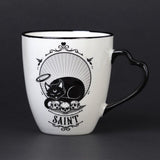 Alchemy Gothic CM4 Saint & Sinner Mug Set White & Black Cat Skull Coffee Tea