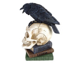 Alchemy Gothic V17 Poes Raven Skull Desk Ornament Vanity The Vault Poe 8”