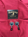 Alchemy Gothic E414  Affaire du Coeur Dropper Earrings Midnight Love IN HAND