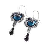 Alchemy Gothic E414  Affaire du Coeur Dropper Earrings Midnight Love IN HAND