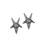 Alchemy Gothic E449 Baphomet Studs Earrings Knight Goat Head Medieval