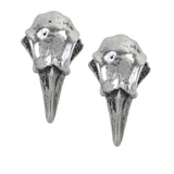 Alchemy Gothic E359 Rabeschadel Earrings Studs Ravens Skull Odin Pewter