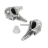 Alchemy Gothic E359 Rabeschadel Earrings Studs Ravens Skull Odin Pewter