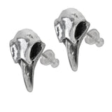 Alchemy Gothic E359 Rabeschadel Earrings Studs Ravens Skull Odin Pewter