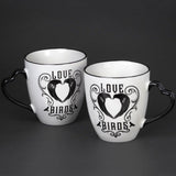 Alchemy Gothic CM3 Love Birds Mug Set White & Black Coffee Tea Wedding Gift