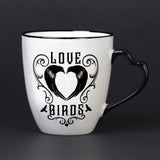 Alchemy Gothic CM3 Love Birds Mug Set White & Black Coffee Tea Wedding Gift