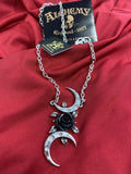 Alchemy Of England P870 - The Black Goddess Necklace Gothic Pendant rose moon