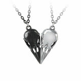Alchemy P834 Coeur Crane Necklace Gothic Double Friendship 2pc Heart IN HAND