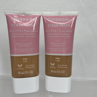 (2) COVERGIRL 580 Tan Clean Fresh Milk Foundation Dewy Finish Vegan COMBINESHIP