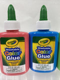 (4) Crayola Washable Art Color Glue Red Yellow Blue Green Clothing Decorate 3oz