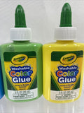 (4) Crayola Washable Art Color Glue Red Yellow Blue Green Clothing Decorate 3oz