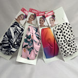 (4) Scunci Head Wrap Headband Hair Tie Active Purple Pink Black Polkadot Rainbow