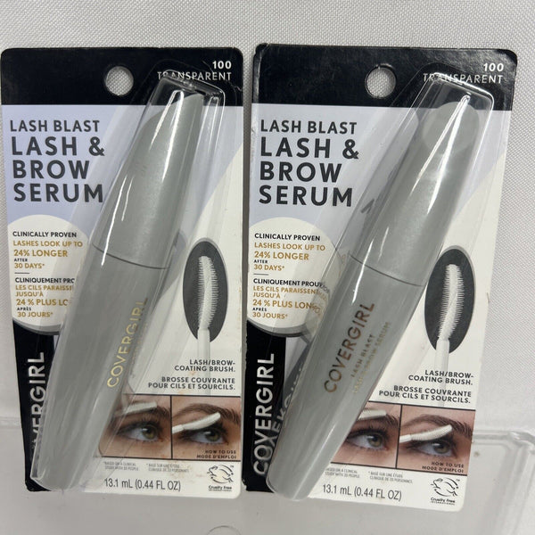 (2) Covergirl 100 TRANSPARENT Lash Blast Lash & Brow Serum COMBINESHIP