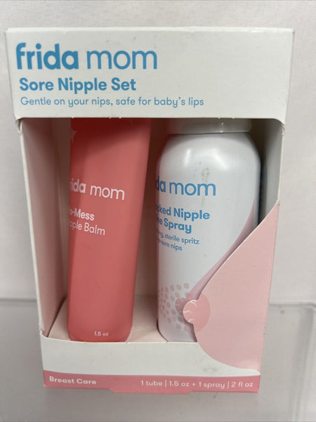 Frida Mom Sore Nipple Set Cracked Nipple Saline Spray & No-Mess Creme Balm