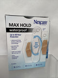 (2) Nexcare Bandages Max Hold Waterproof Bandages, Germ-proof 15 Count Assorte