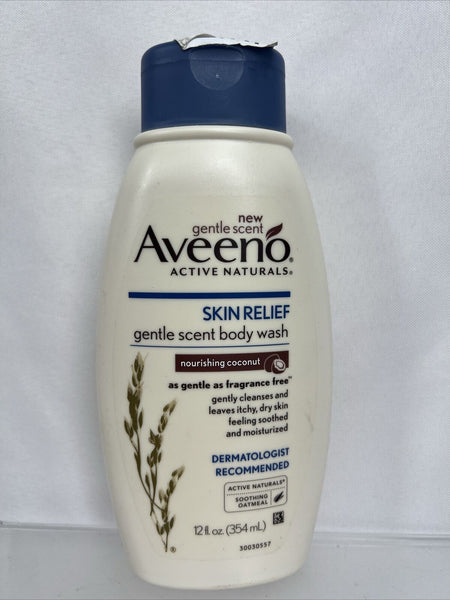 Aveeno Relief Body Wash Dry Body Gentle Scent Nourishing Coconut Soothing 12oz