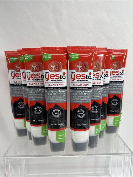 (10) YES to Tomatoes PEEL-OFF MASK CLEAR face Detoxifying Charcoal Applicator2oz