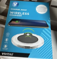 Vivitar Charge Away Wireless QI Charger Black VM20028 Table Flat