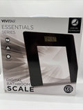 New Vivitar Essentials Series Digital Bathroom Scale One Size Clear/black 400lb!