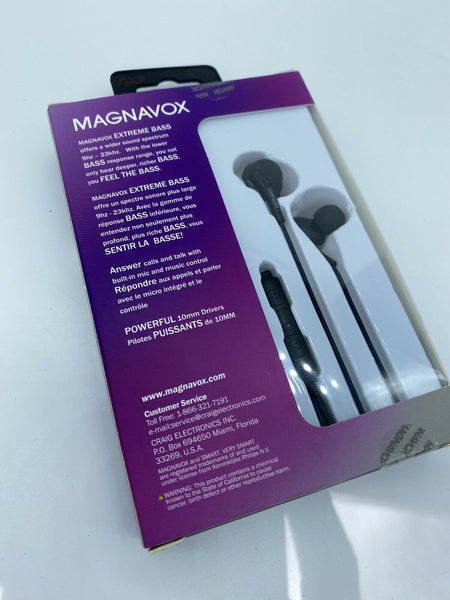 MAGNAVOX Black MHP4857-BK In-Ear Silicon Earbuds Extreme Bass Mic COMBINESHIP