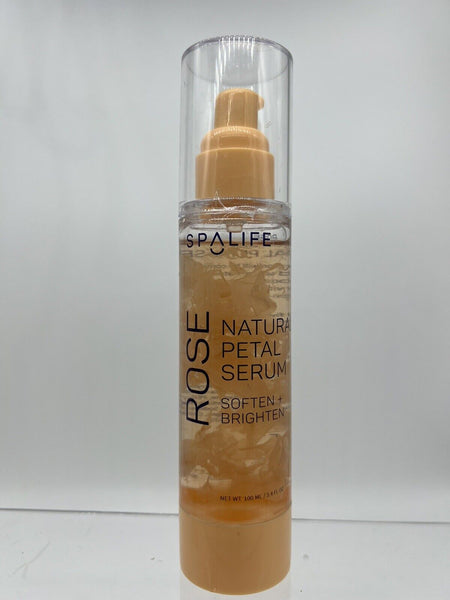 Spa Life Rose Natural Petal Serum, Soften & Brighten Face Anti aging 3.4oz FRESH